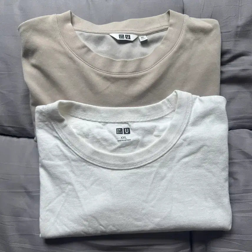 [BUNJANG] Uniqlo U Airism Oversized Crew Neck T-Shirt & Crew Neck T-Shirt Set / 2XL)유니클로U에어리즘오버핏티셔츠 + 유니클로U크루넥티셔츠