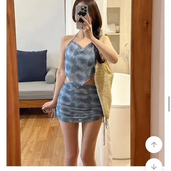 [BUNJANG] Renoma Tie-Dye Halterneck Bikini Swimsuit / 레노마 나염 홀터넥 비키니 수영복 3color 휴양지/치마비키니/빅사이즈