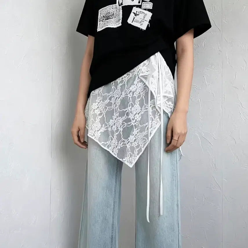 [BUNJANG] Layered Wrap Skirt White / 레이어드 랩스커트 화이트(새상품)