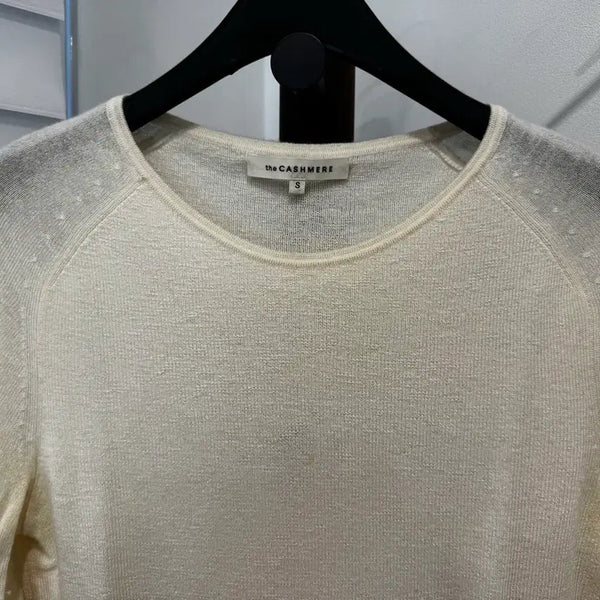 [BUNJANG] The Cashmere 100% Italian Yarn Ivory Knit Sweater / 더캐시미어 이태리원사 캐시미어 100% 아이보리 니트