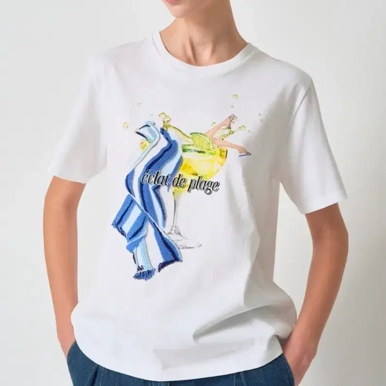 [BUNJANG] MARNI Flocking Graphic Half Sleeve T-shirt / 마*  플러킹 그래픽 하프 슬리브  티셔츠