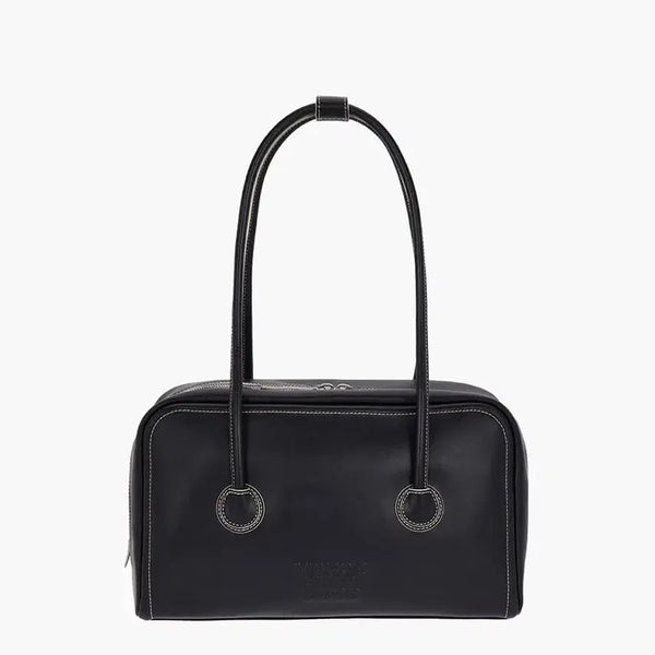 [BUNJANG] Majischood Soft Boston Bag Black Plain / 마지셔우드 소프트 보스턴 백 블랙 플레인