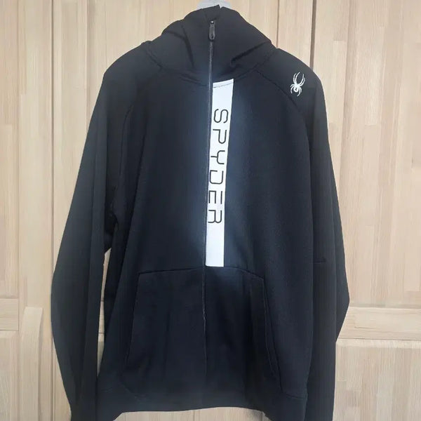 [BUNJANG] Spyder Black Zip-Up Hoodie / 스파이더 후드집업 블랙