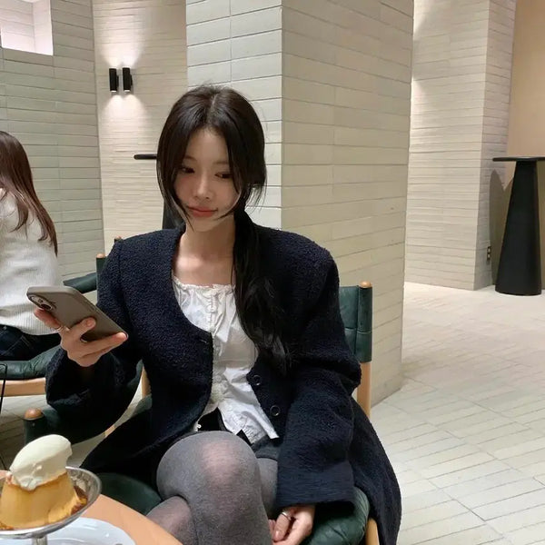 [BUNJANG] Lazy Society Fleece Jacket / 레이지샵 부클자켓