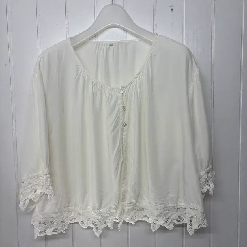 [BUNJANG] Muji Lace Blouse (Size S) / 무인양품 레이스 블라우스 여성44-날씬55 ㅡ0707
