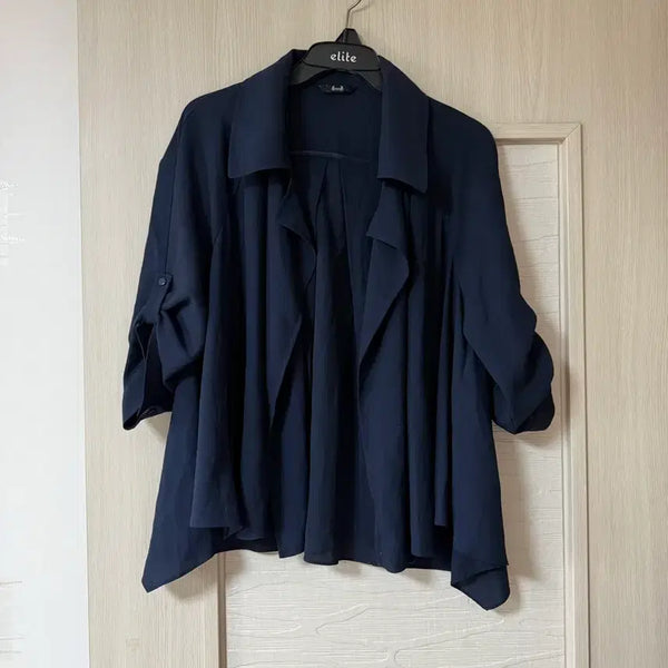 [BUNJANG] Navy Lightweight Blouse Jacket / 네이비 살랑살랑 블라우스 자켓
