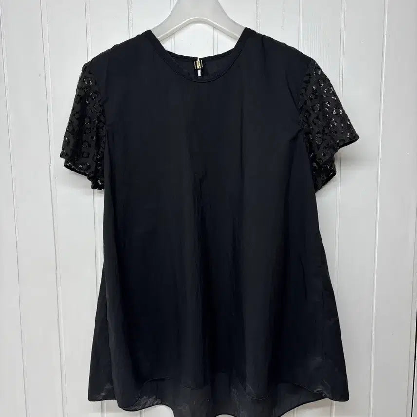 [BUNJANG] Time Black Lace Sleeve Blouse Women's Size 44-55 / 타임 블랙 레이스소매 블라우스 여성44-55 ㅡ0707