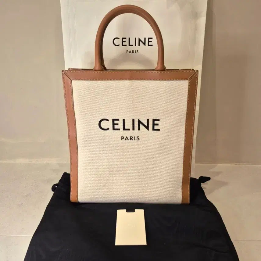 [BUNJANG] Celine Genuine Cabas Bag Small Beige Canvas Tan Leather / 셀린느 정품 카바스백 스몰 사이즈 판매합니다