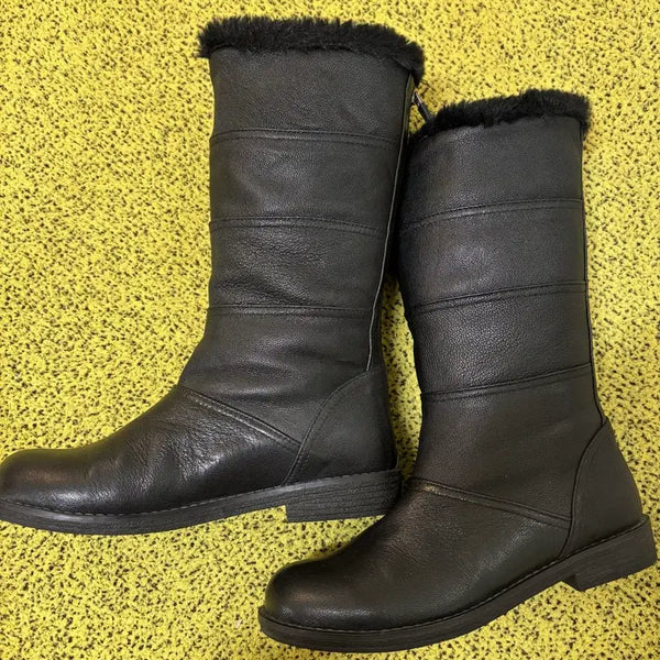 [BUNJANG] Michelle by Tandy Women's Fur Half Boots Black 235 / (새 제품급) 미셸by탠디 여성 퍼 하프부츠 블랙 235