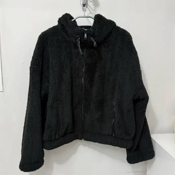[BUNJANG] Calvin Klein Fleece Hoodie Zip-Up Black / 캘빈클라인 후리스 후드집업