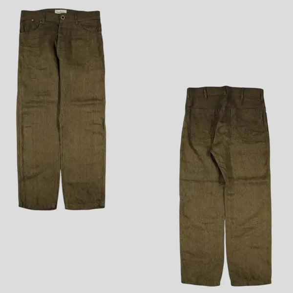[BUNJANG] Vlas Blomme JP Pigment Linen Trousers Brown (Size 31) / VLAS BLOMME 블라스블럼 JP 피그먼트 브라운 보카시 아메카지 린넨 트라우저 MADE IN JAPAN 31