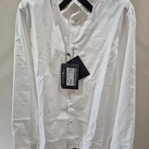 [BUNJANG] Prada White Black Point Shirt - Size M (New) / 프라다 정품 새상품 M사이즈 셔츠 판매합니다