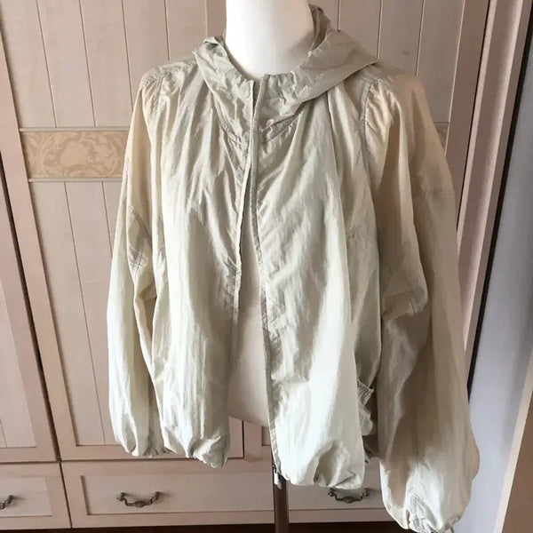 [BUNJANG] TIME Beige Freesize Windbreaker Jacket / 타임바람막이 프리사이즈