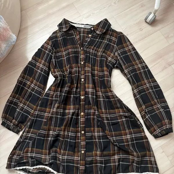 [BUNJANG] Japanese Vintage Latte Gyaru Mori Girl Dress / 일본빈티지 라떼갸루원피스 모리걸하구미
