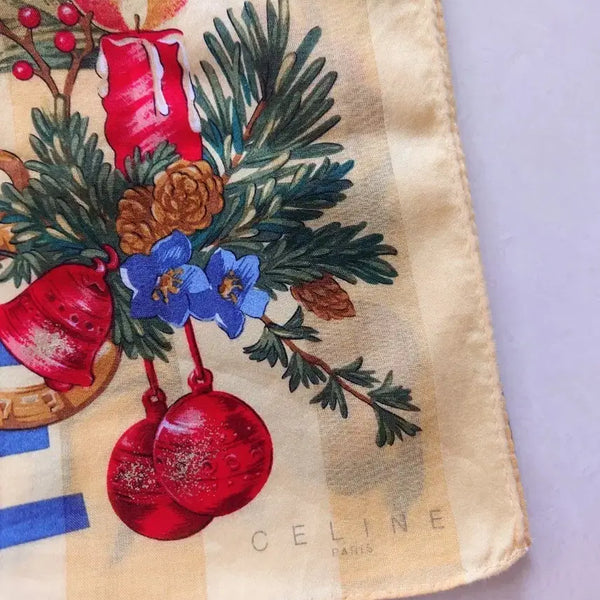 [BUNJANG] Celine 1996 Christmas Edition Petit Scarf/Handkerchief / 셀린느 1996 크리스마스 쁘띠 스카프 /손수건