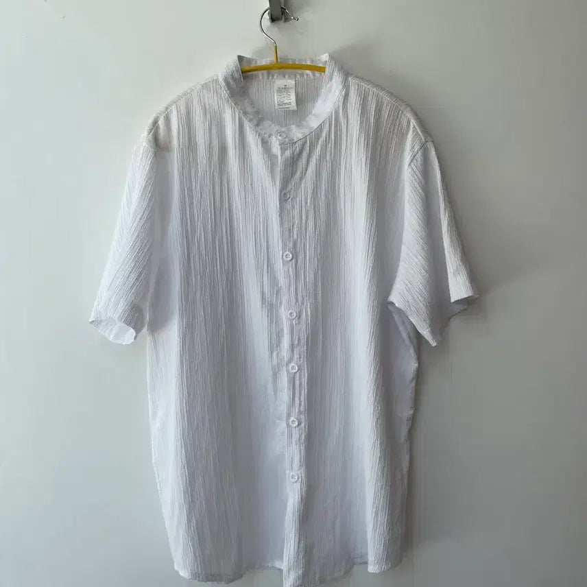 [BUNJANG] Men's Short Sleeve Shirt with Mandarin Collar (Size M) / 남성 차이나넥 반팔 셔츠 M