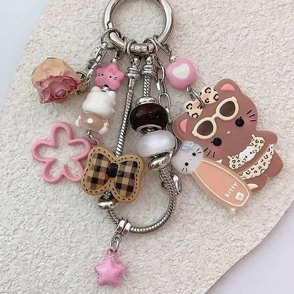 [BUNJANG] Tanning Kitty Charm Keychain / 태닝키티 체인줄 키링
