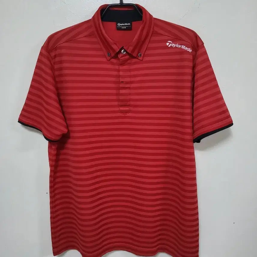 [BUNJANG] TaylorMade Golf Wear Red Stripe Shirt / 테일러메이드 골프웨어 셔츠 붉은색 스트라이프.260704