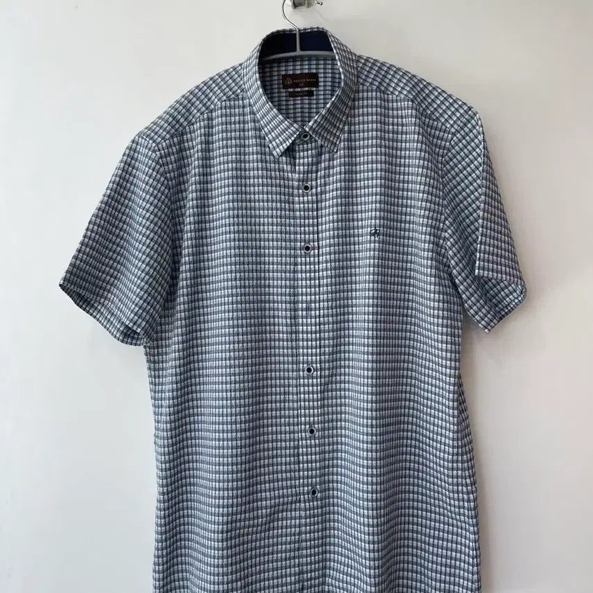 [BUNJANG] Brunovapi Slim Fit Check Short Sleeve Shirt Size 105 / 브루노바피 슬림핏 체크반팔 셔츠 105