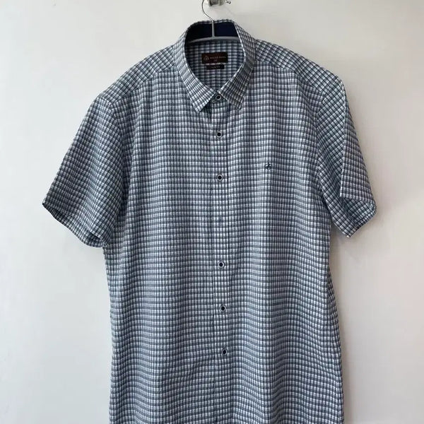 [BUNJANG] Brunovapi Slim Fit Check Short Sleeve Shirt Size 105 / 브루노바피 슬림핏 체크반팔 셔츠 105