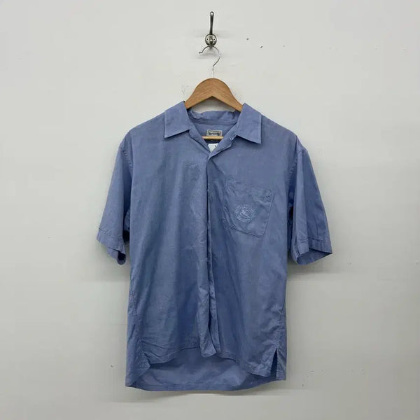 [BUNJANG] Burberry Vintage Check Pattern Short Sleeve Shirt Blue Men's M / 버버리 빈티지 체크 패턴 반팔 셔츠 블루 남성M