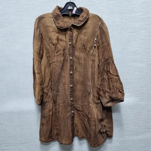 [BUNJANG] Natural Dye Long Shirt / z142 천연염색 롱 셔츠
