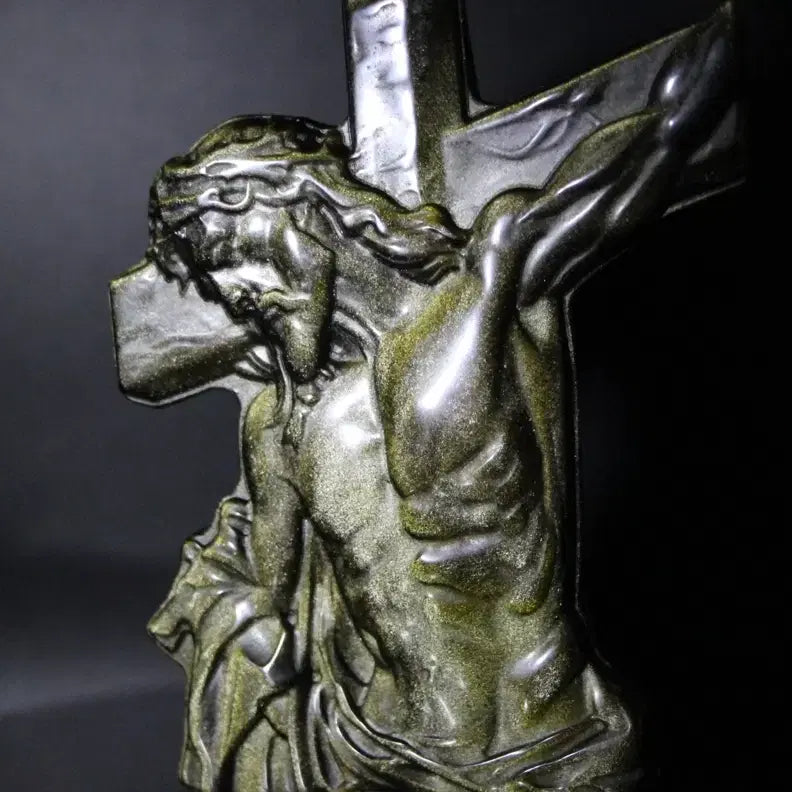 [BUNJANG] Gold Obsidian Christ Carving / 골드옵시디언 그리스도 카빙