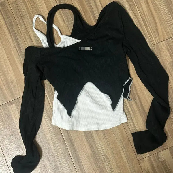 [BUNJANG] Unique Cut-Out Long Sleeve T-Shirt / 섹시퐉시 상의