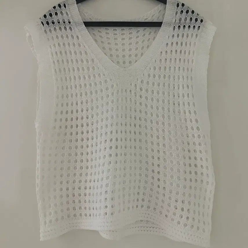 [BUNJANG] White Knit Vest / (새상품) 화이트 니트 베스트