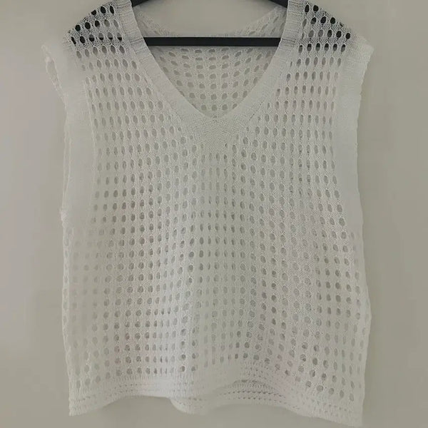[BUNJANG] White Knit Vest / (새상품) 화이트 니트 베스트