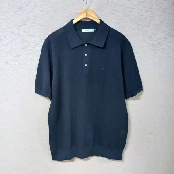 [BUNJANG] OLZEN Navy Collar Knit T-Shirt Men's Size 100 / B7-7/올젠 네이비 카라 니트티 남성100