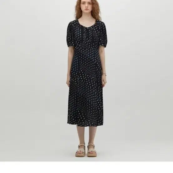 [BUNJANG] Thursday Island Diamond Neckline Long Dress / 써스데이아일랜드 다이아몬드네크라인원피스