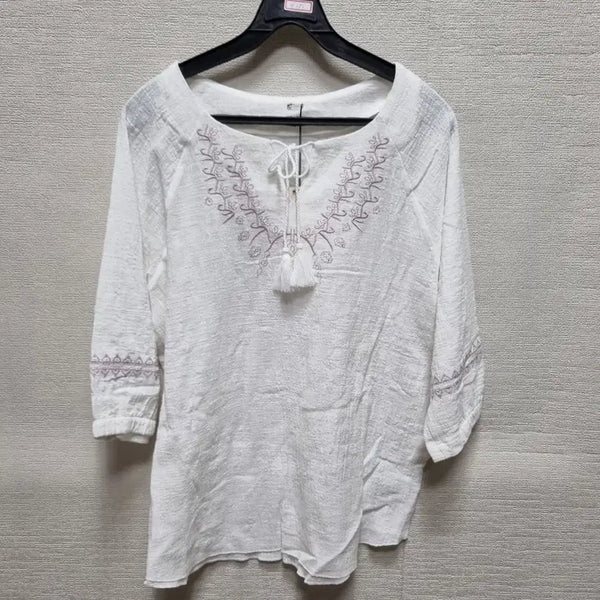 [BUNJANG] White Embroidered Blouse / z151 자수 블라우스