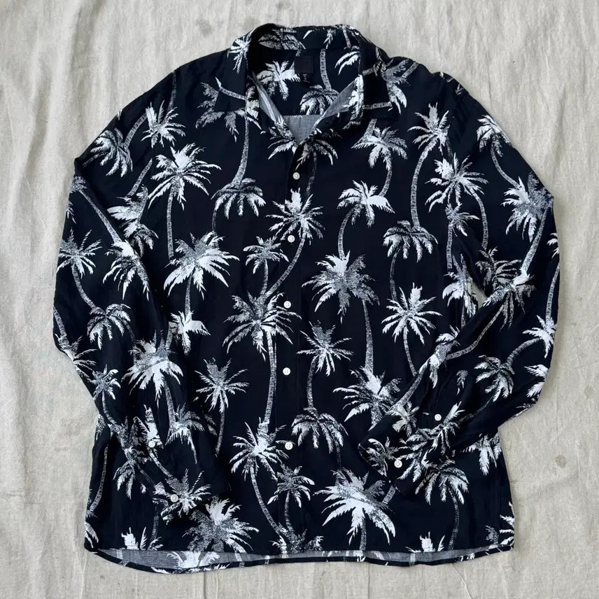 [BUNJANG] H&M Palm Tree Viscose Shirt XL / H&M 생로랑맛 야자수 비스코스 셔츠 XL