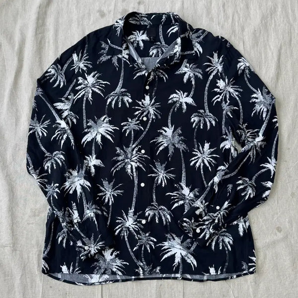 [BUNJANG] H&M Palm Tree Viscose Shirt XL / H&M 생로랑맛 야자수 비스코스 셔츠 XL
