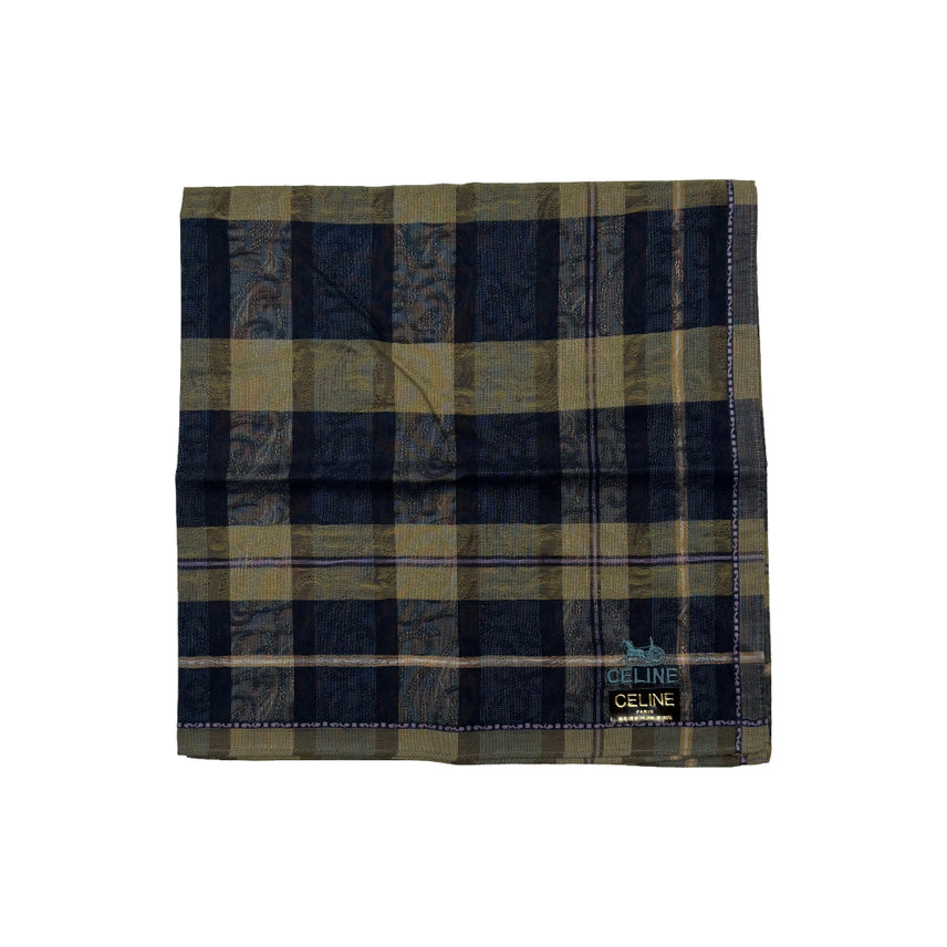 [BUNJANG] Celine Check Pattern Silk Scarf / CELINE 셀린느 손수건 스카프 [BSCF12537-15-2]