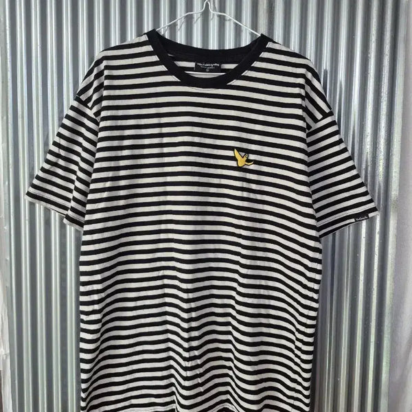 [BUNJANG] Mark Gonzales Stripe Short Sleeve T-Shirt Black/White L / L 마크곤잘레스 스트라이프 반팔티 블랙/화이트