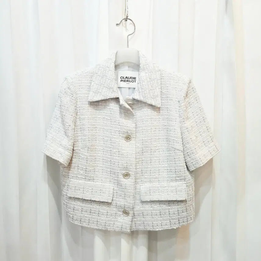 [BUNJANG] Claudie Pierlot 23S XS Multi-Color Tweed Cropped Short Sleeve Jacket C478 / 23s xs 끌로디피에로 멀티 컬러 트위드 크롭 반팔 자켓 C478