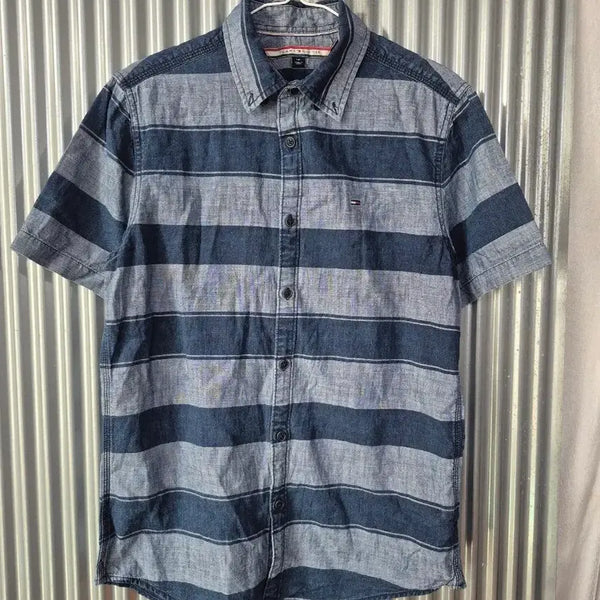 [BUNJANG] Tommy Hilfiger Striped Short Sleeve Shirt - Men's Size S / S 타미힐피거 반팔 셔츠 스트라이프 남성