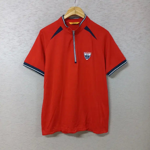 [BUNJANG] MACAW Men's Red Half-Zip T-Shirt 95 / B7-7/MACAW  레드 반집업 티셔츠 남성95