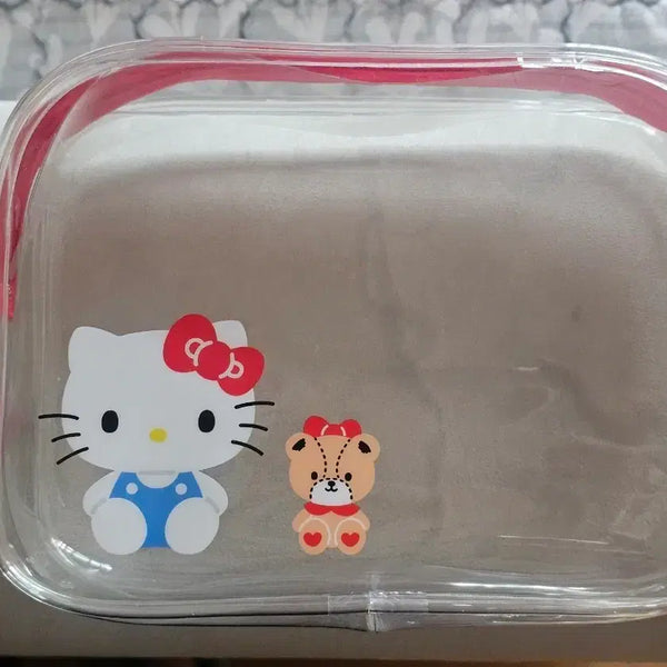 [BUNJANG] Daiso Sanrio Hello Kitty Transparent Pouch - Medium / 다이소 산리오 키티 투명 파우치 새상품