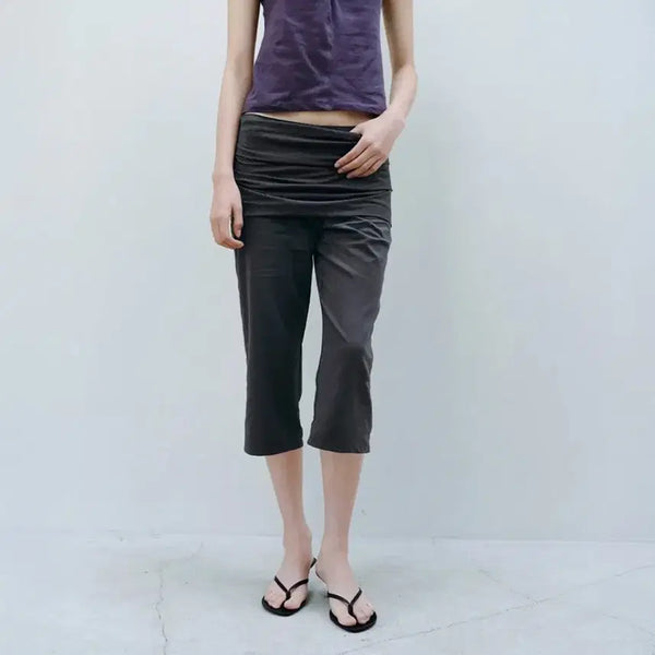 [BUNJANG] Cacele Layered Detail Capri Pants / cacele 카셀 레이어드 디테일 카프리팬츠