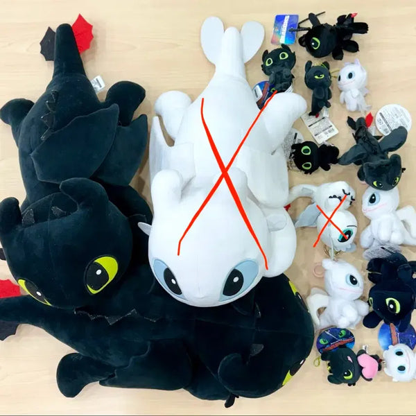 [BUNJANG] How to Train Your Dragon Toothless & Light Fury Plush Keychain (Large) / dragons 드래곤 길들이기 투슬리스 라이트퓨리 중대형인형뽑기키링(개당