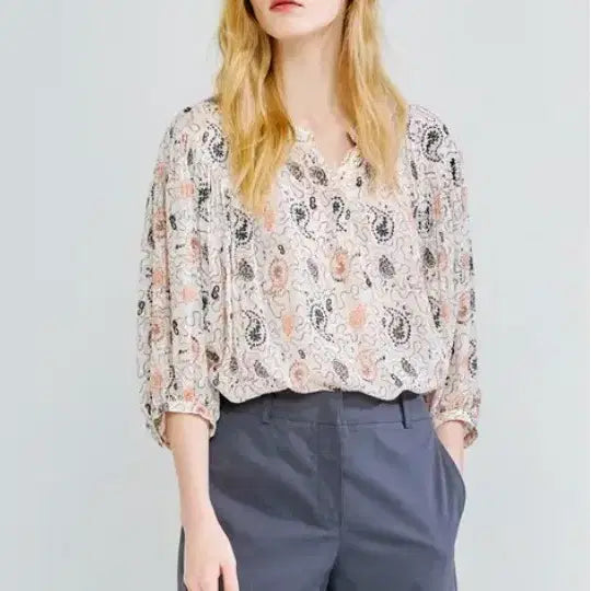 [BUNJANG] Atelier Vanessa Bruno 2022 Printed Silk Blouse / 아떼 바네사브루노 22 프린트 실크 블라우스