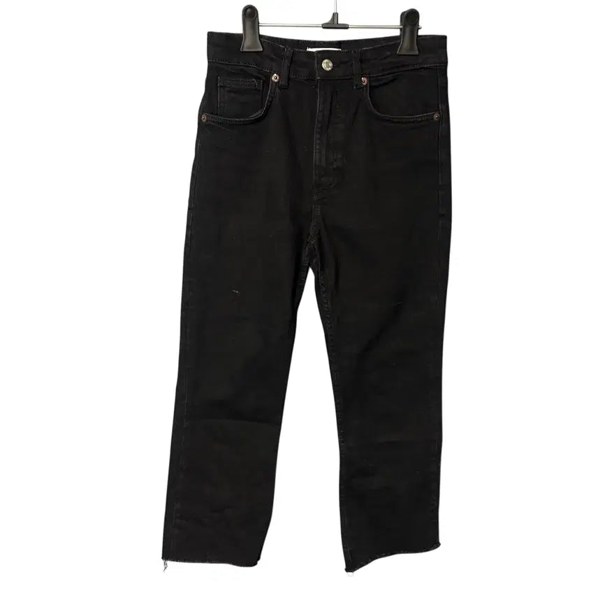 [BUNJANG] ZARA Women's Black Cut-off Denim Pants / 28 자라 여성 블랙 컷팅 데님 팬츠