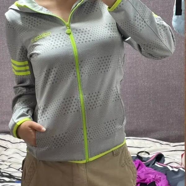 [BUNJANG] Adidas Training Hoodie Zip-up / 아디다스 트레이닝 희귀 후드집업그레이 라임