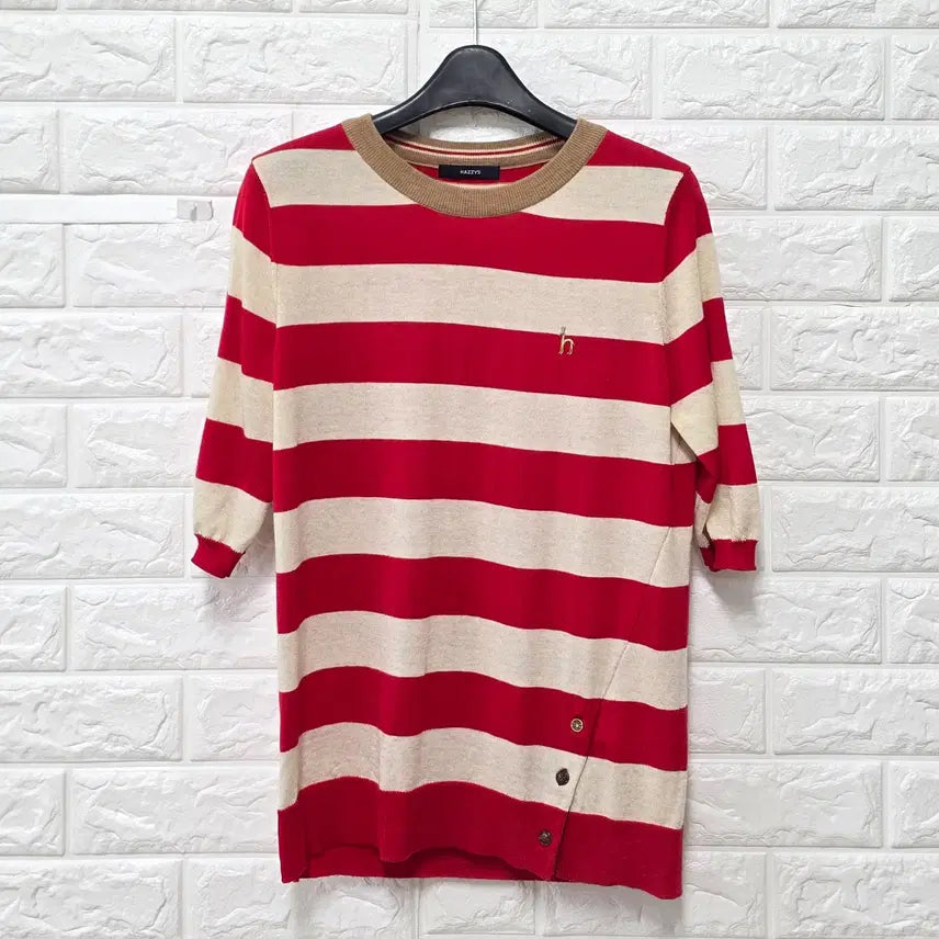 [BUNJANG] Hazzys Striped Short Sleeve T-Shirt M / M 헤지스 스트라이프 반팔 티 E7