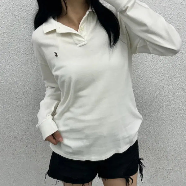 [BUNJANG] Polo Ralph Lauren White Long Sleeve T-Shirt L / 폴로 랄프로렌 브라운포니 화이트 pk 긴팔티 L