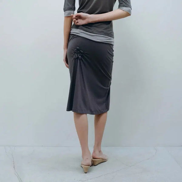 [BUNJANG] Cacele Floral Sheared Midi Skirt / cacele 카셀 플로럴 쉬어드 미디 스커트