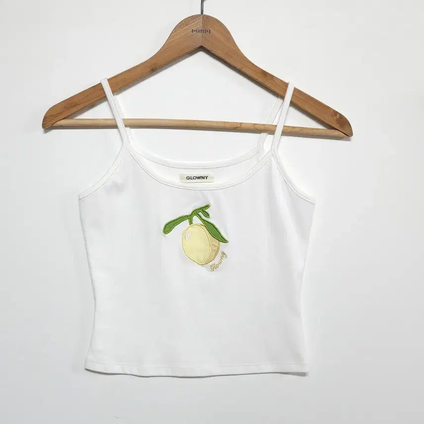 [BUNJANG] GLOWNY Lemon Embroidery Sleeveless Top (Size 44-55) / 글로니(GLOWNY) 레몬 자수 슬리브리스 나시 44~55 잇지 유나 착